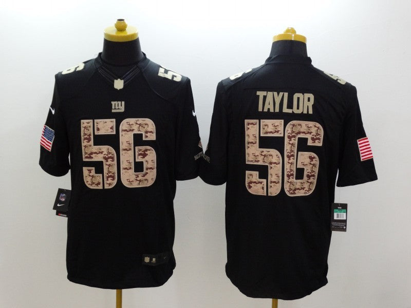 Men's New York Giants Lawrence Taylor #56 Black Game Player Jersey1 football jersey product view 1