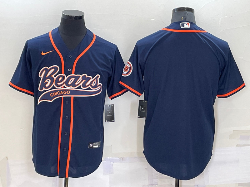 Men's Chicago Bears Navy Blank Jersey football jersey product view 1