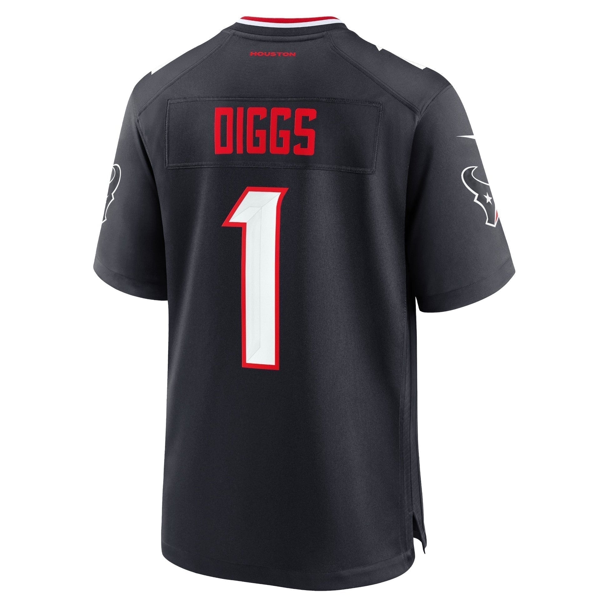 Stefon Diggs Houston Texans Game Jersey - Navy football jersey product view 3