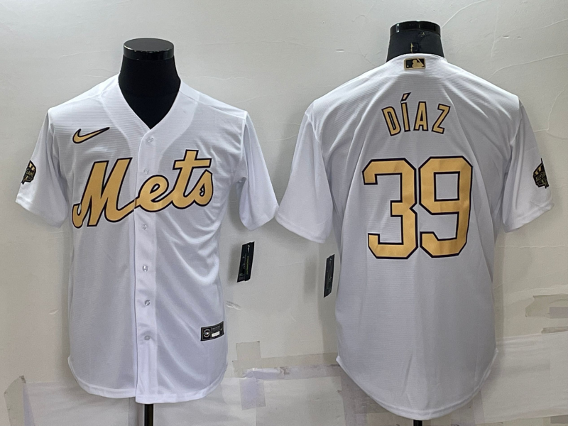 Men's New York Mets Edwin Diaz #39 White Replica Player Jersey1 baseball jersey product view 1