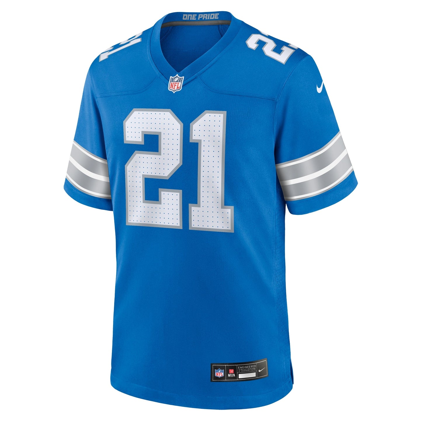 Amik Robertson Detroit Lions Game Jersey - Blue football jersey product view 2