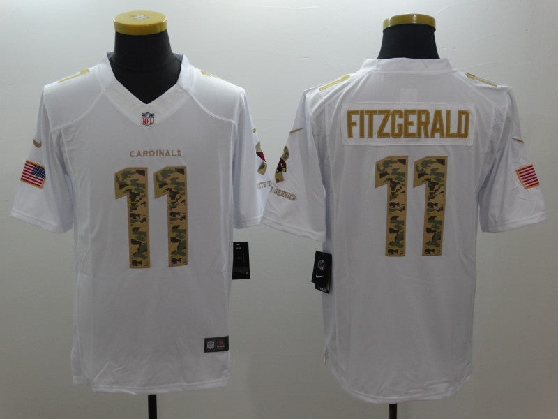 Men's Arizona Cardinals Larry Fitzgerald #11 White Game Jersey1 football jersey product view 1