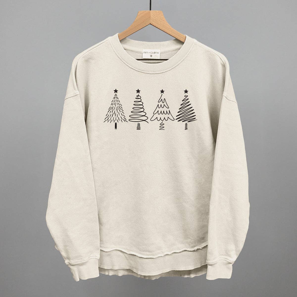 Christmas Tree Doodles (Black) Unisex T-shirt, Sweatshirt, Hoodie, Long Sleeve Tee - T-Shirt, Sweatshirt, Hoodie