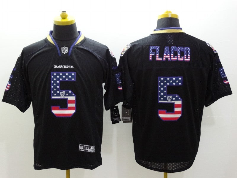 Men's Baltimore Ravens Joe Flacco #5 Black Game Player Jersey1 football jersey product view 1