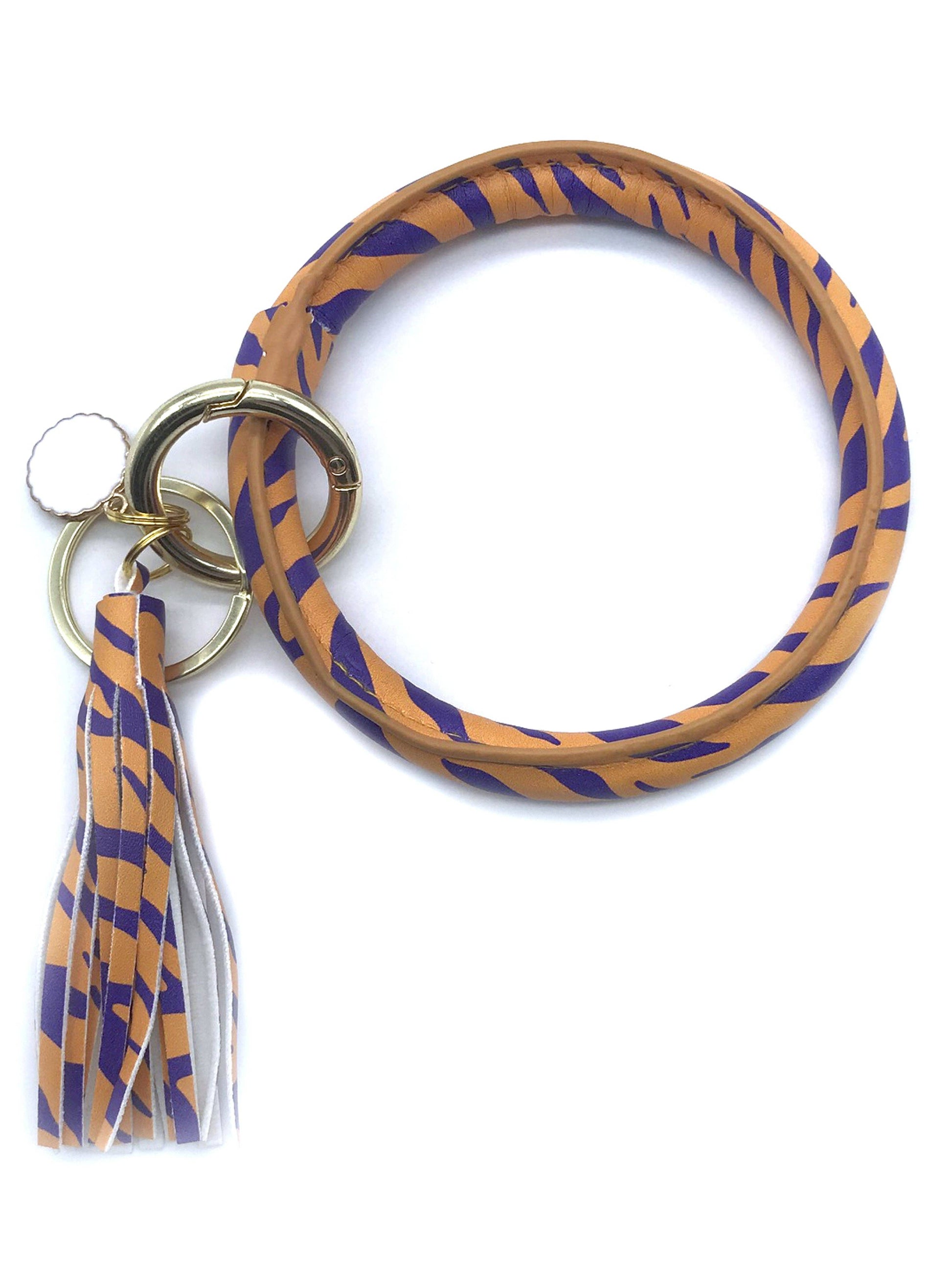 KC-8845 Purple Gold Tiger Wristlet Key Chain Unisex T-shirt, Sweatshirt, Hoodie, Long Sleeve Tee - T-Shirt, Sweatshirt, Hoodie