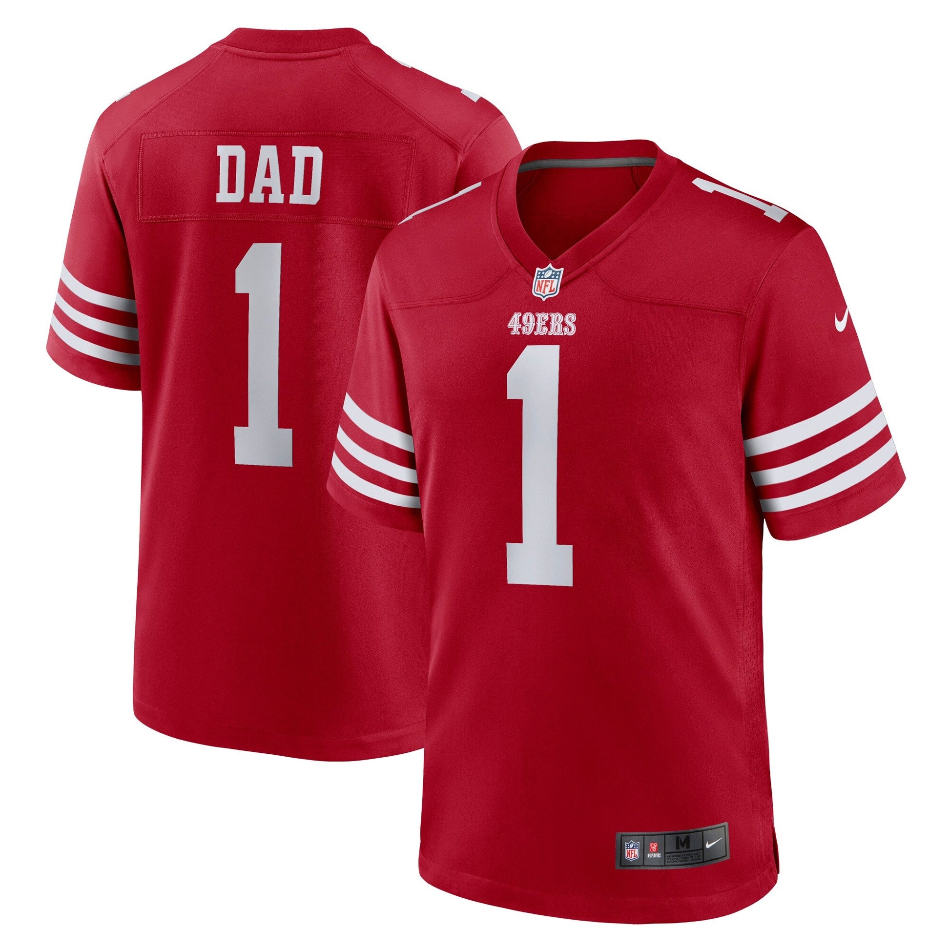 Number 1 Dad San Francisco 49ers Game Jersey - Scarlet football jersey product view 1