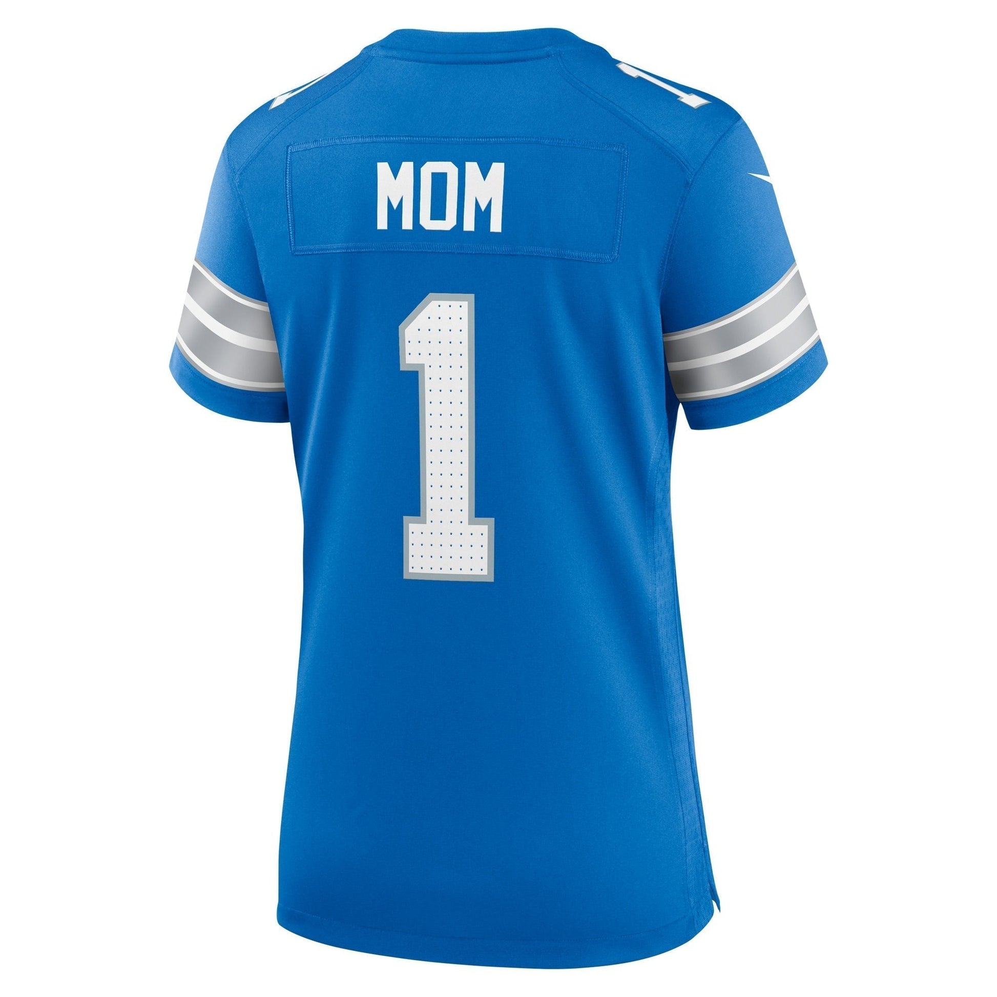 Number 1 Mom Detroit Lions Game Jersey - Blue football jersey product view 3