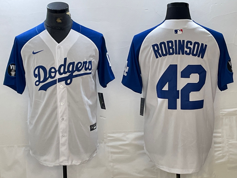 Men's Los Angeles Dodgers Jackie Robinson White Limited Jersey baseball jersey product view 1