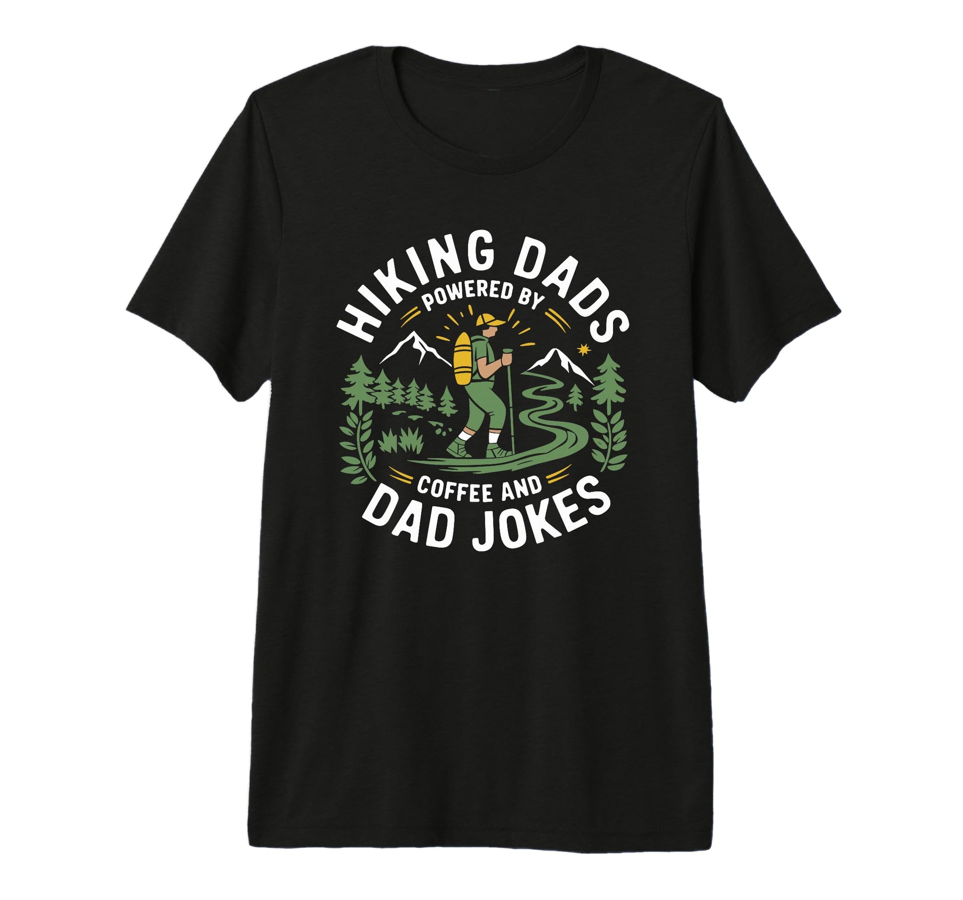 Mens Hiking Dads Powered Coffee Hike T-Shirt - Minimalist Print Men Women - T-Shirt, Sweatshirt, Hoodie