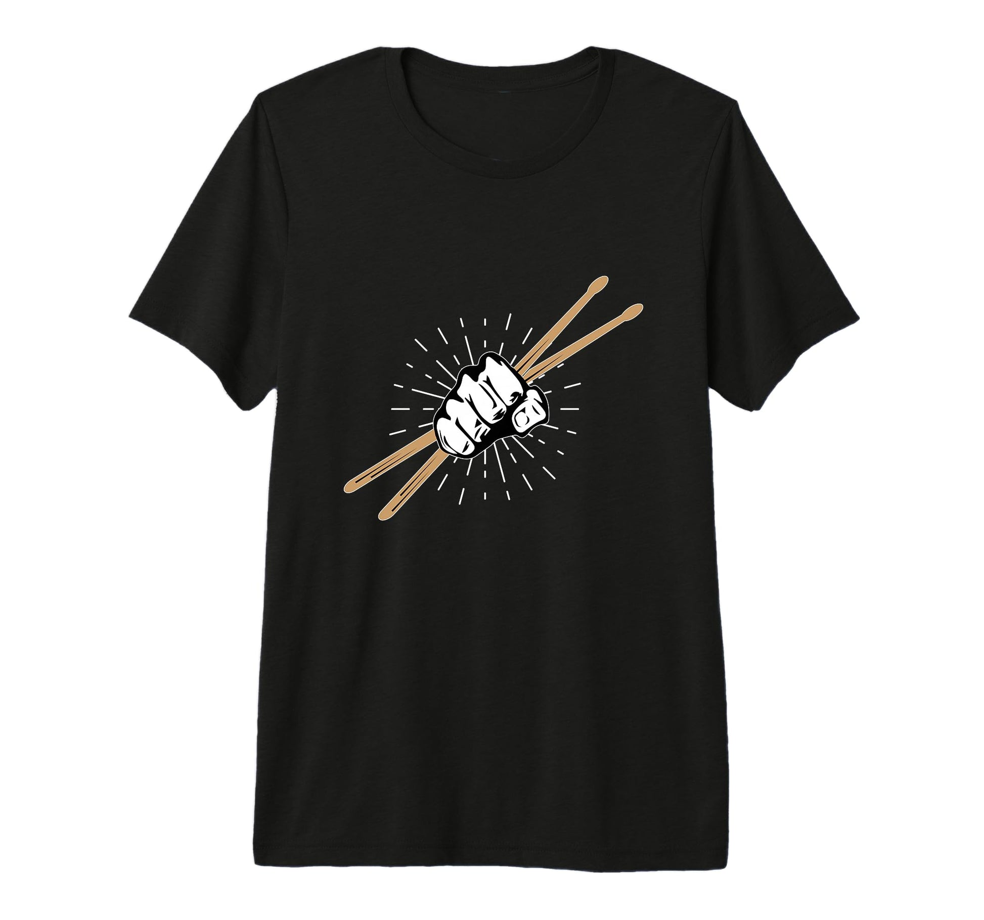 Drummer Drum Sticks Musician Music T-Shirt - Fun Novelty Design for Adults - T-Shirt, Sweatshirt, Hoodie