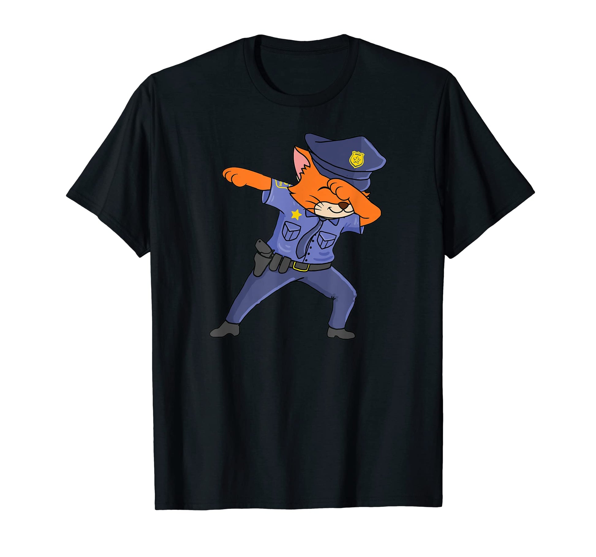Dabbing Kitty Policeman Cop Law T-Shirt - Fun Novelty Design Unisex - T-Shirt, Sweatshirt, Hoodie
