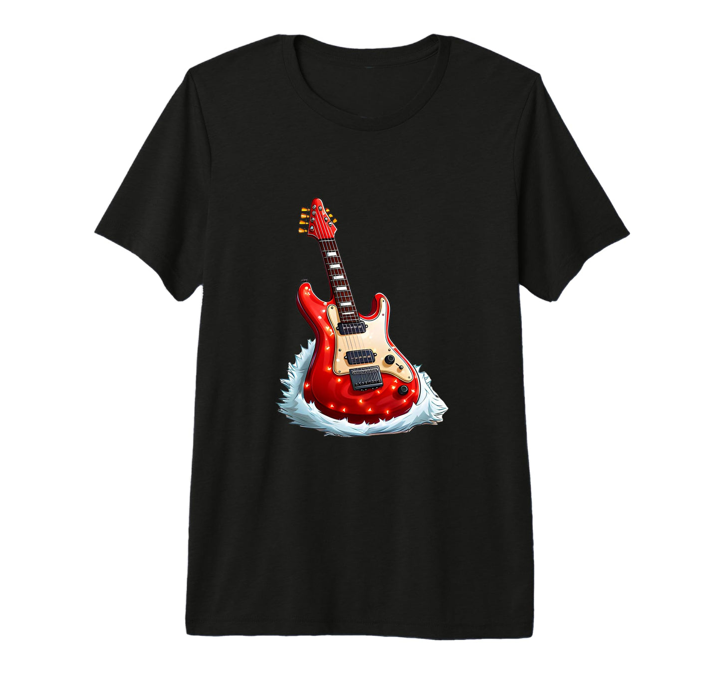 Guitar Musician Holiday Santa Claus T-Shirt - Fun Novelty Design Men Women - T-Shirt, Sweatshirt, Hoodie