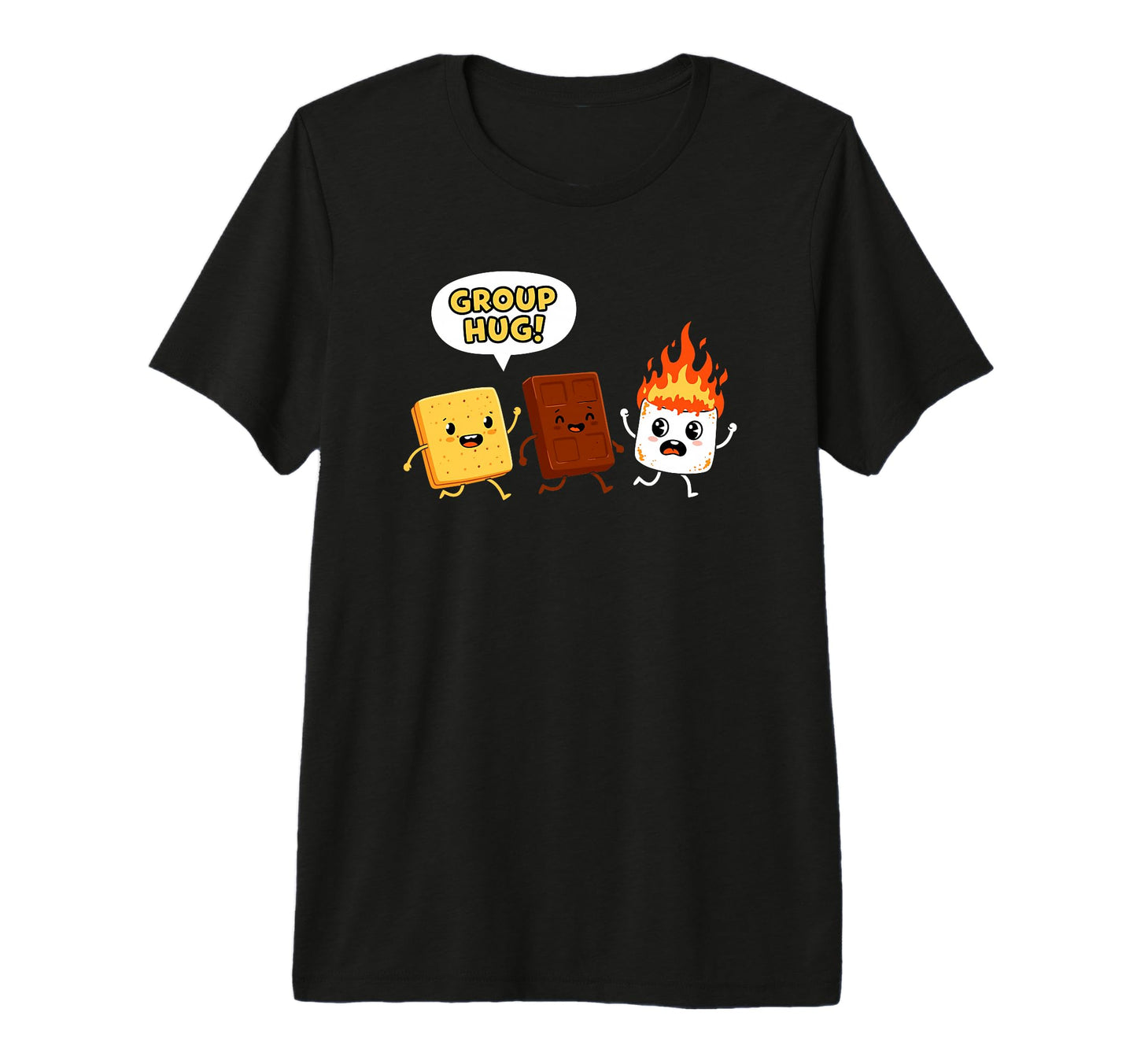 Camping Group Hug Smores Marshmallow T-Shirt - Streetwear Style for Adults - T-Shirt, Sweatshirt, Hoodie