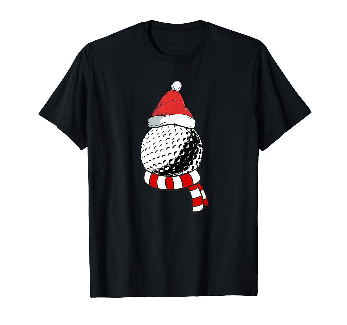 Golf Funny Golf Ball Santa Hat Gift Dad T-Shirt - Trendy Graphic Unisex - T-Shirt, Sweatshirt, Hoodie