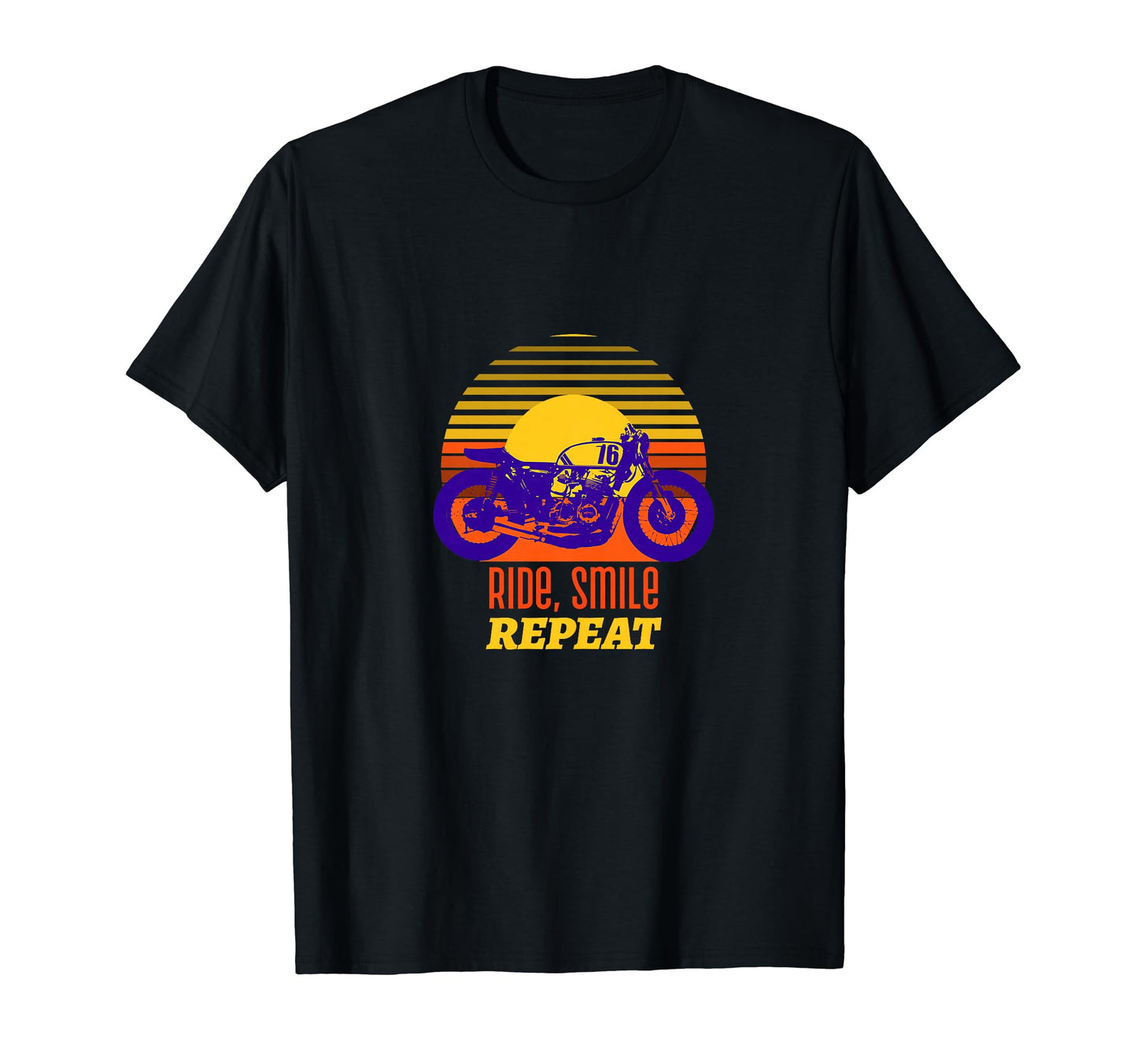 Ride Smile Repeat Dad Motorcycle Rider T-Shirt - Unique Graphic Men Women - T-Shirt, Sweatshirt, Hoodie