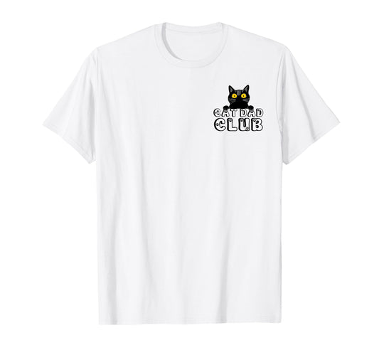 2 Sided Funny Cat Dad Club Husband T-Shirt - Graphic Print for Adults - T-Shirt, Sweatshirt, Hoodie