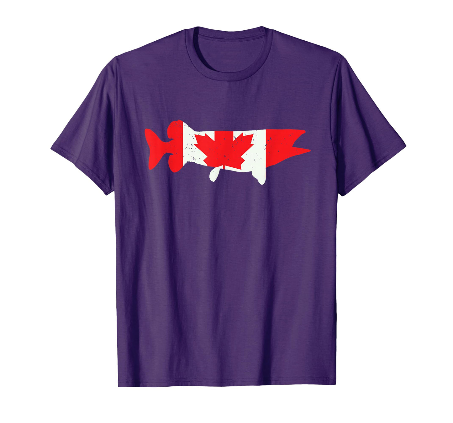 Canada Flag Musky Fishing Muskie T-Shirt - Casual Everyday Wear Unisex - T-Shirt, Sweatshirt, Hoodie