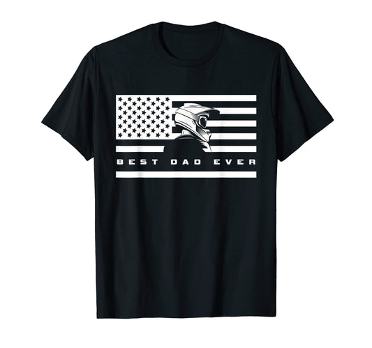American Flag Best Dad Ever Dirt Bike T-Shirt - Graphic Print for Adults - T-Shirt, Sweatshirt, Hoodie