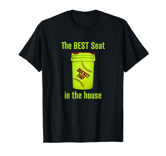 As Tees Softball Dad Best Seat House T-Shirt - Trendy Graphic for Adults - T-Shirt, Sweatshirt, Hoodie