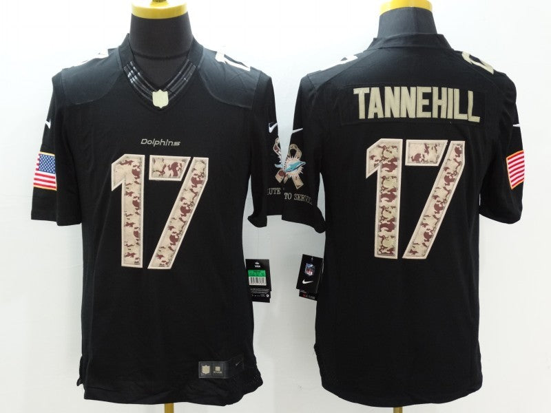 Men's Miami Dolphins Ryan Tannehill #17 Black Game Jersey1 football jersey product view 1