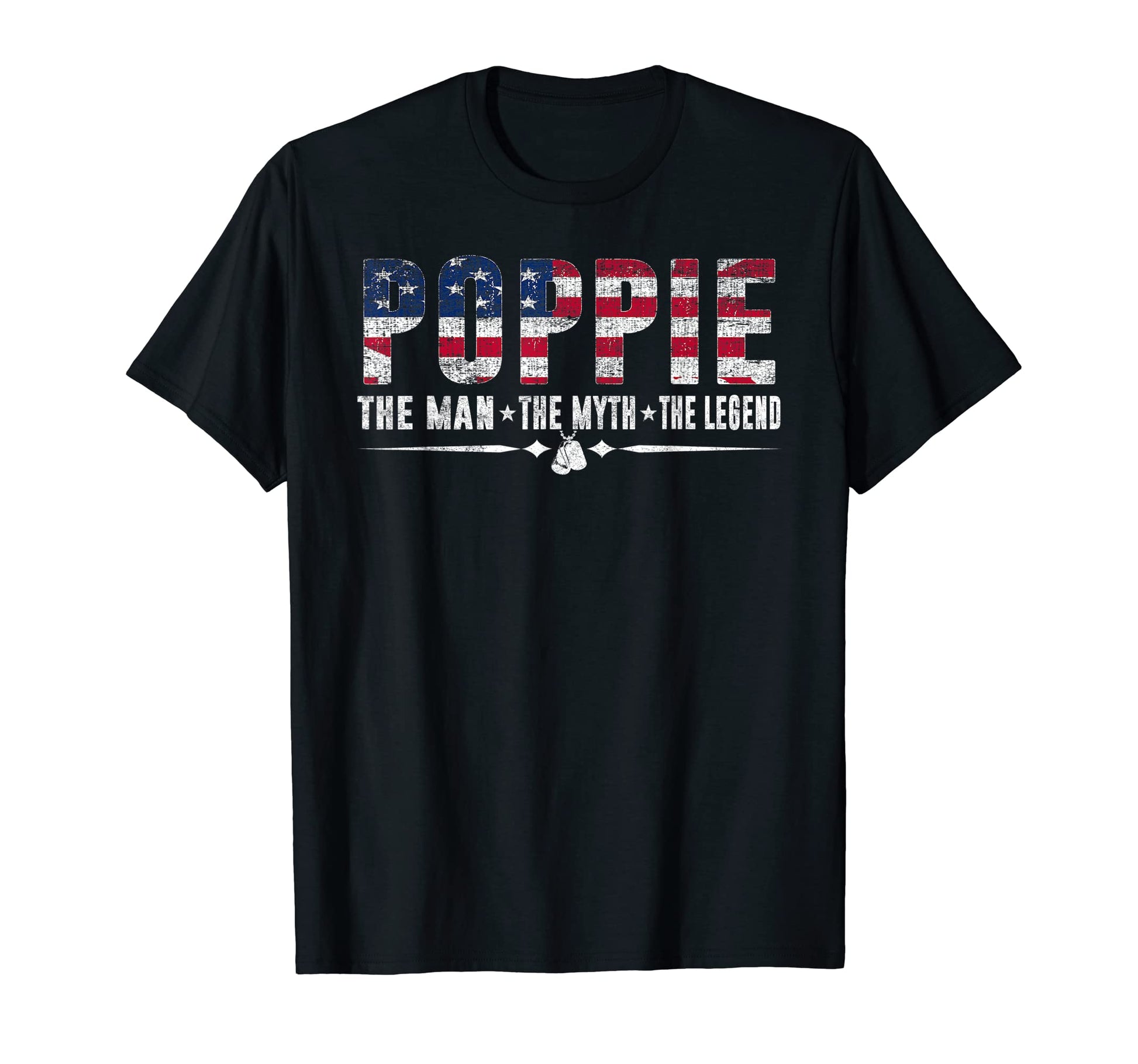 Poppie Myth Legend Usa Flag Fathers T-Shirt - Fun Novelty Design Men Women - T-Shirt, Sweatshirt, Hoodie