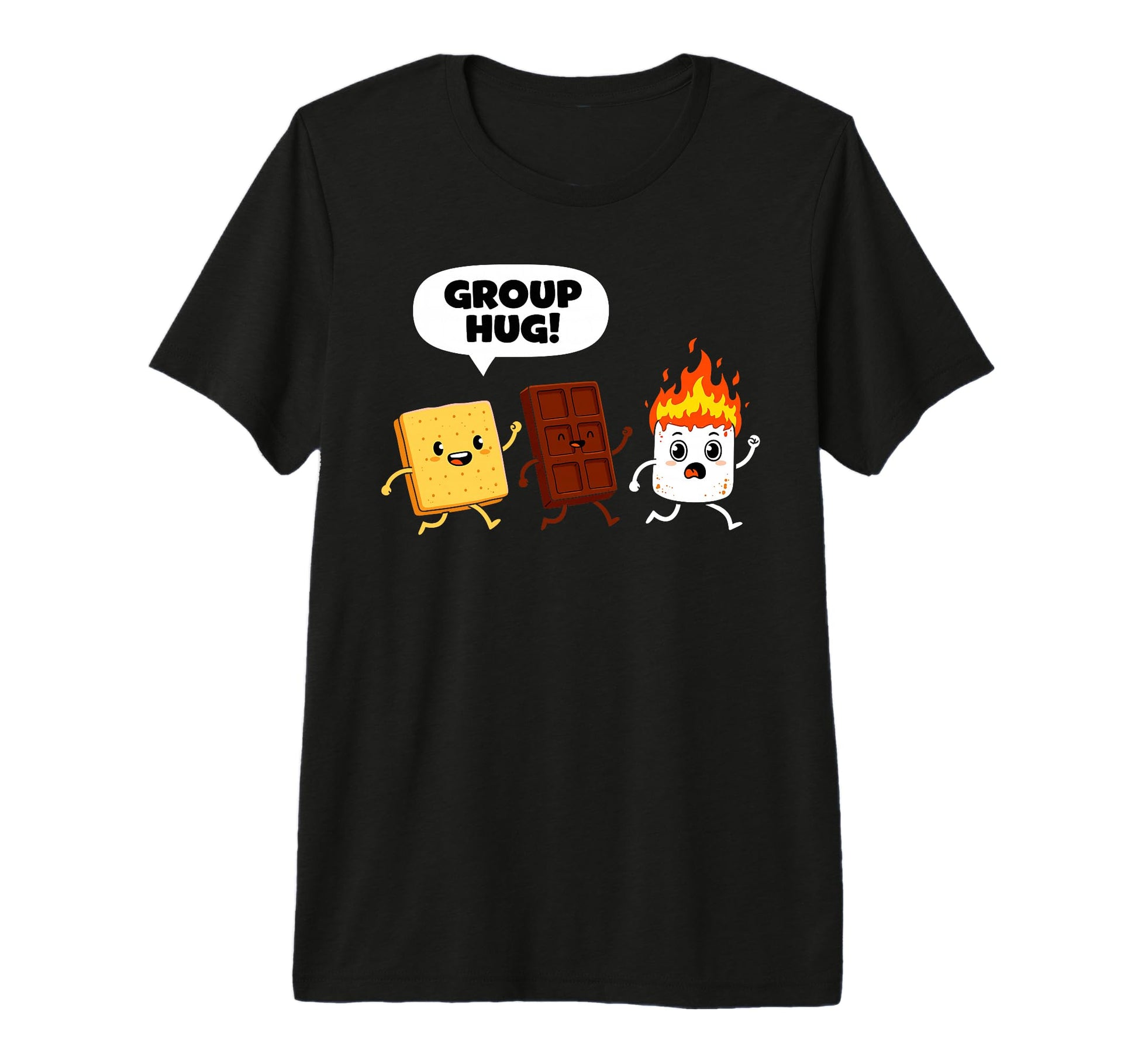 Camping Group Hug Smores Marshmallow T-Shirt - Fun Novelty Design Unisex - T-Shirt, Sweatshirt, Hoodie