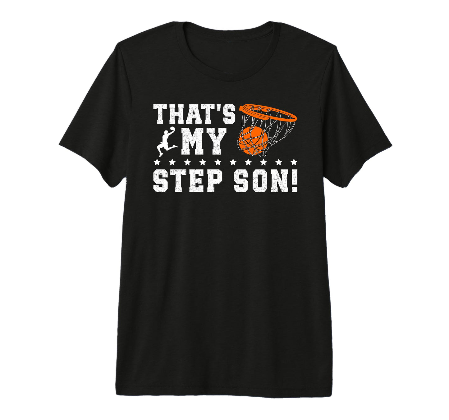 Mens Basketball Step Dad Proud Basketball T-Shirt - Graphic Print Unisex - T-Shirt, Sweatshirt, Hoodie