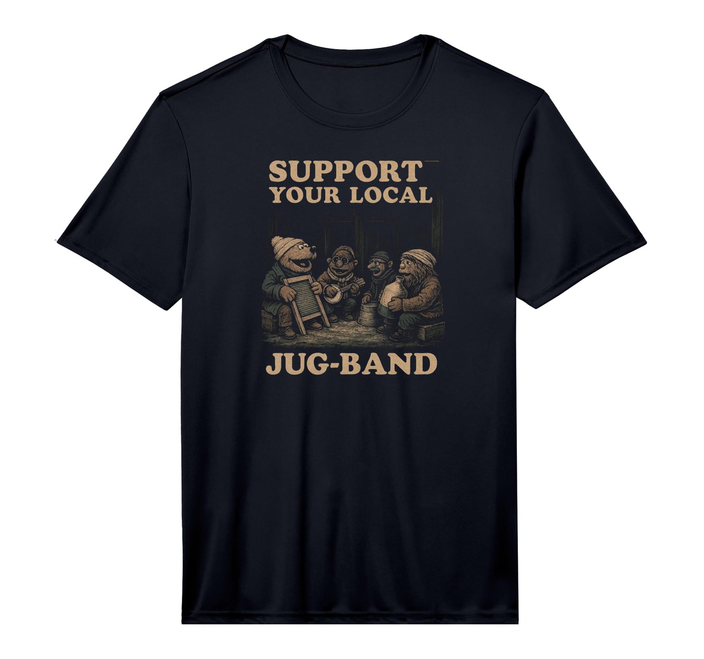 Mens Support Your Local Jug Band Music T-Shirt - Graphic Print Unisex - T-Shirt, Sweatshirt, Hoodie