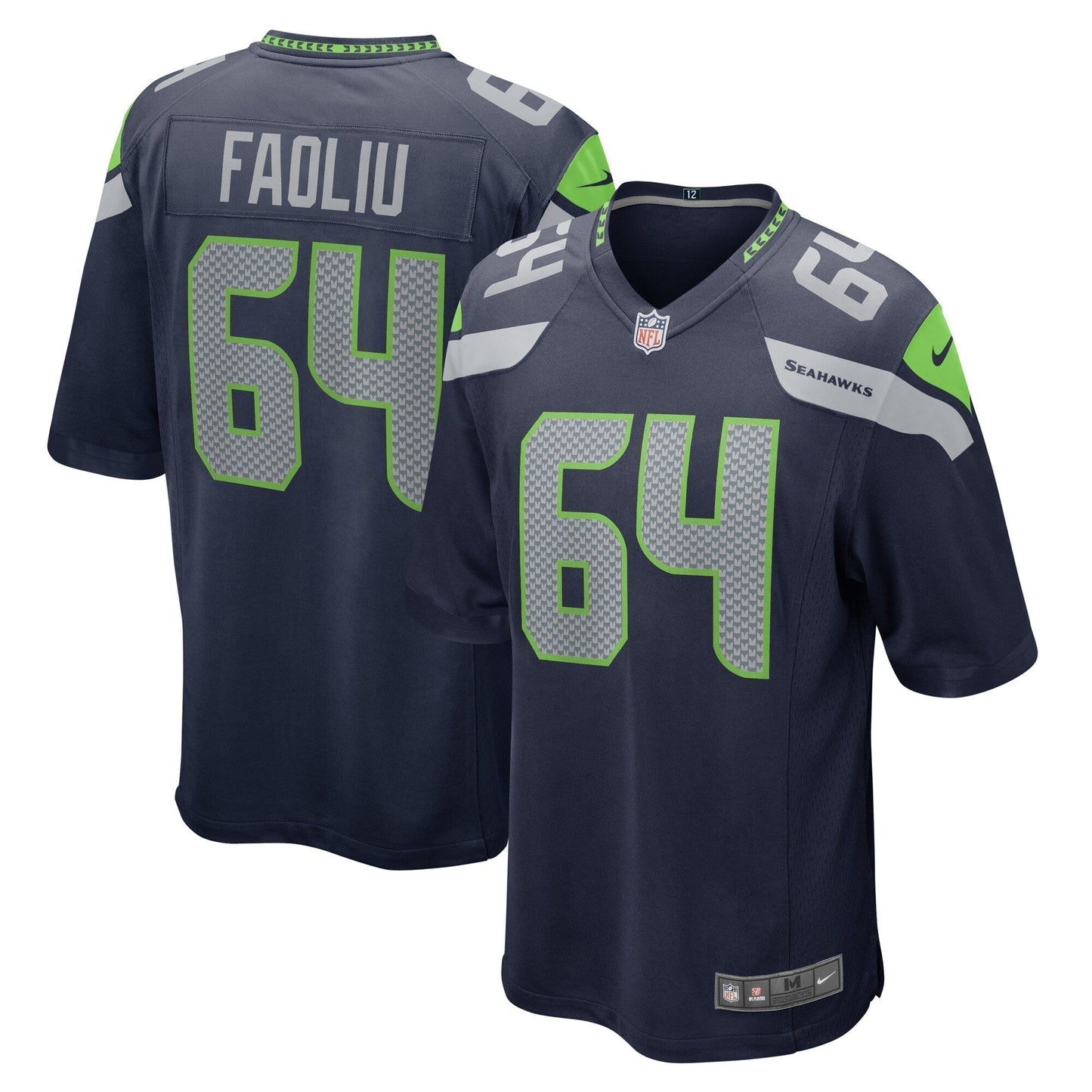 Austin Faoliu Seattle Seahawks Game Jersey - College Navy football jersey product view 1