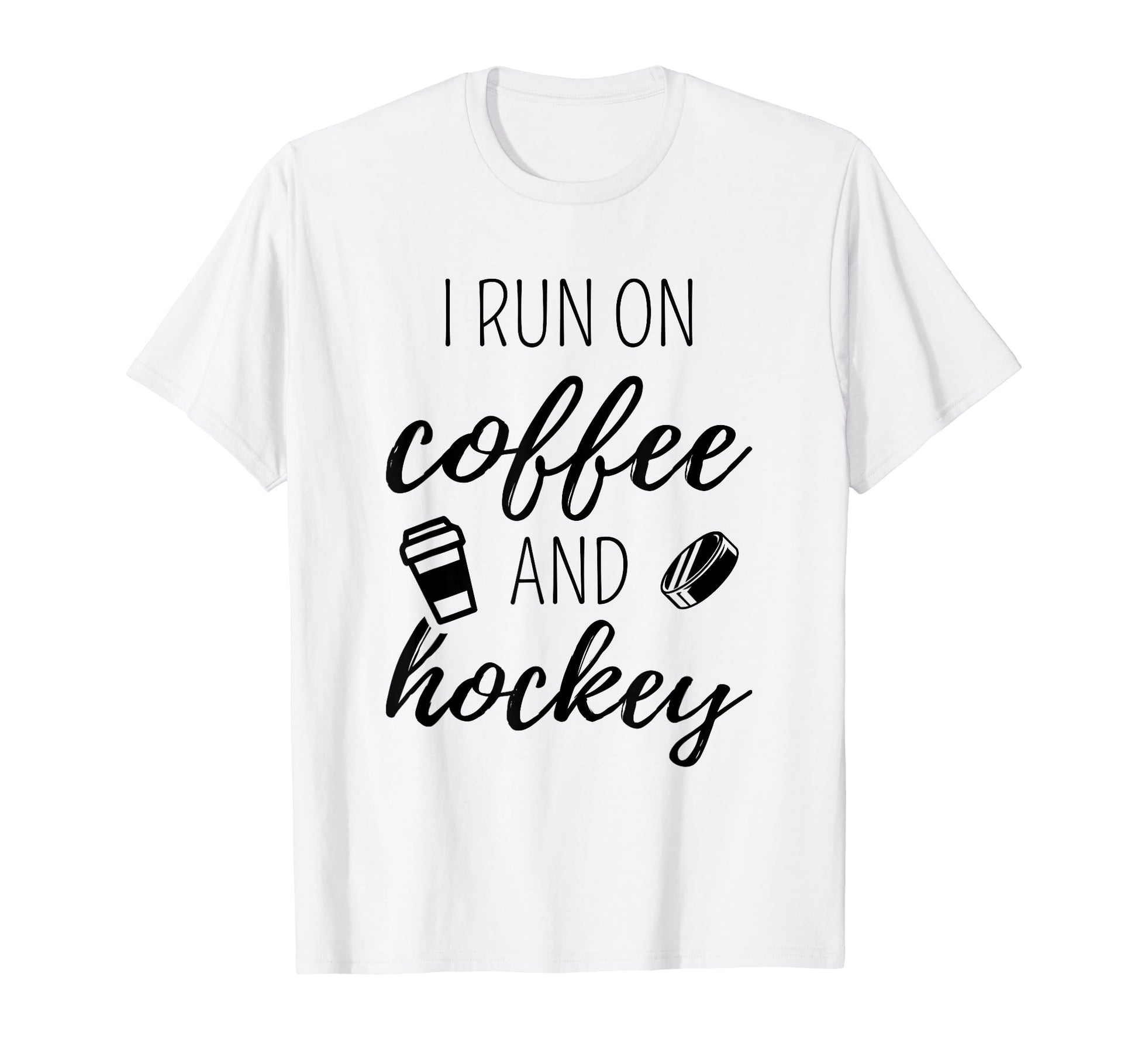 I Run Coffee And Hockey Sports Fan T-Shirt - Aesthetic Graphic Men Women - T-Shirt, Sweatshirt, Hoodie