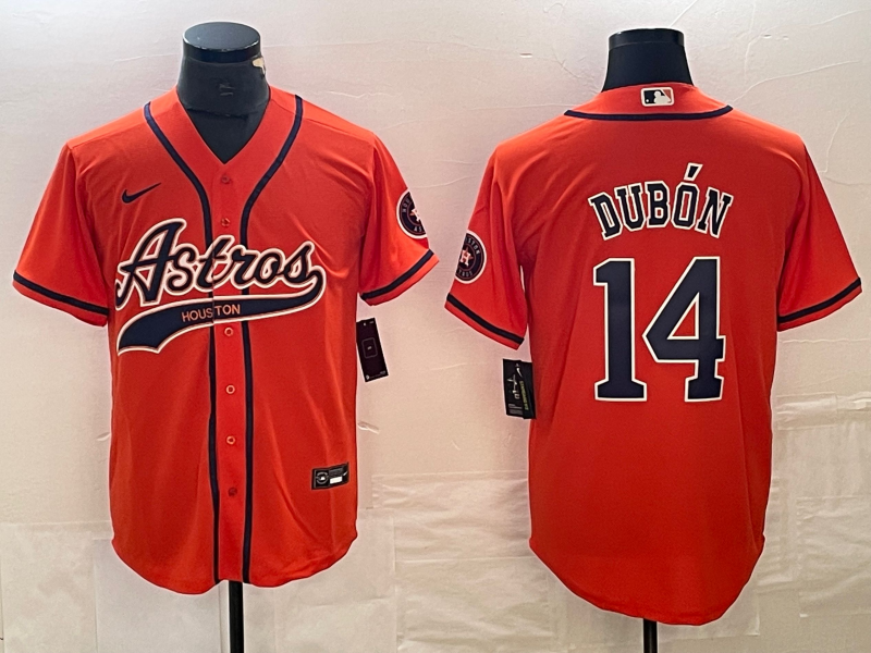 Men's Houston Astros Mauricio Dubon #14 Orange Player Jersey Joint Edition baseball jersey product view 1