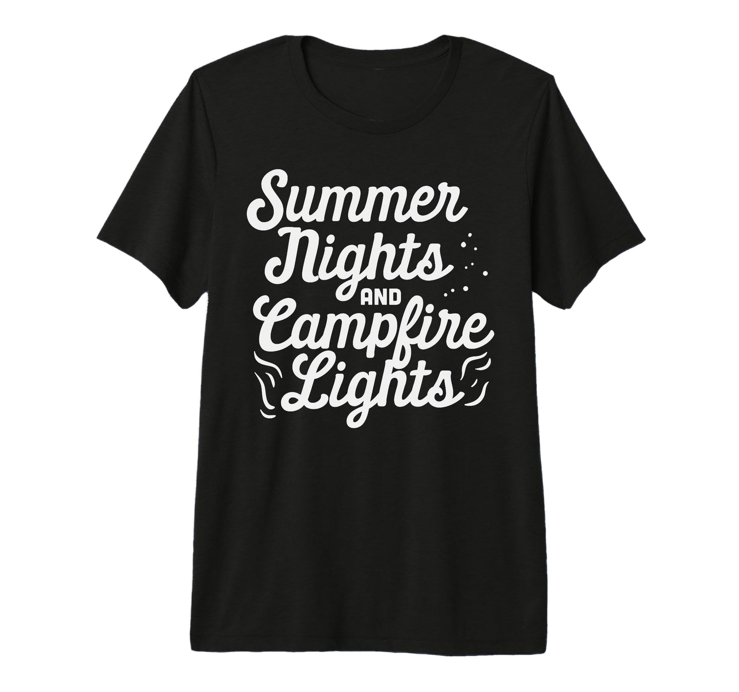 Summer Nights Campfire Lights T-Shirt - Fun Novelty Design for Adults - T-Shirt, Sweatshirt, Hoodie