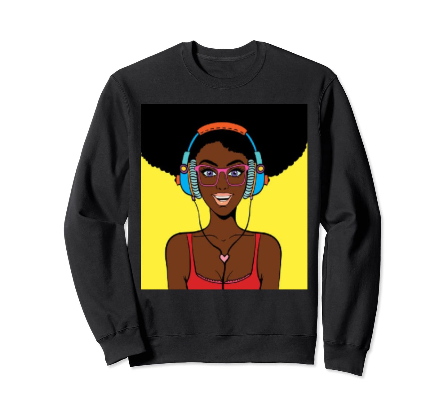 Comic Pop Art Afro Sweatshirt - Unique Graphic Unisex - T-Shirt, Sweatshirt, Hoodie