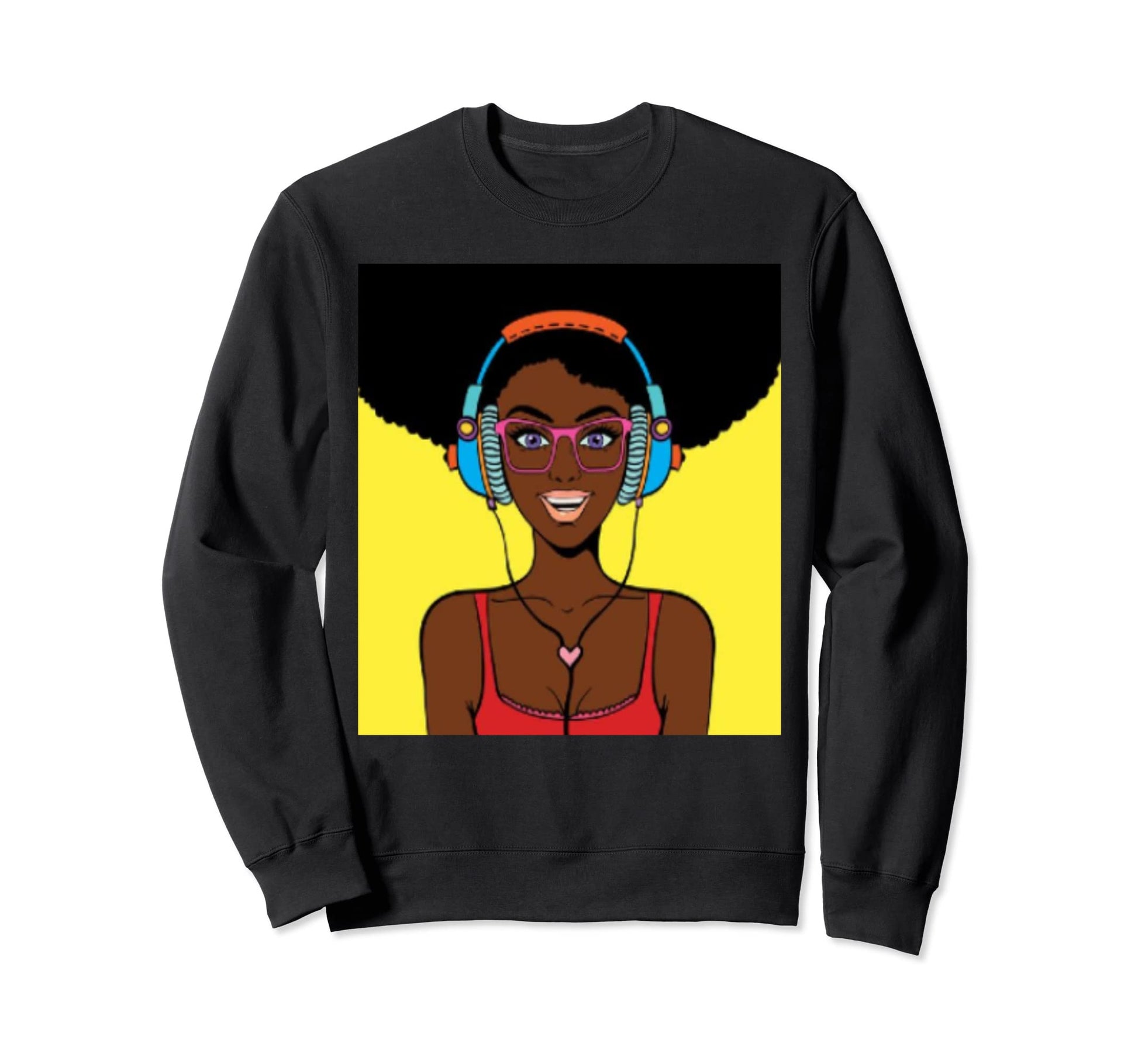 Comic Pop Art Afro Sweatshirt - Unique Graphic Unisex - T-Shirt, Sweatshirt, Hoodie