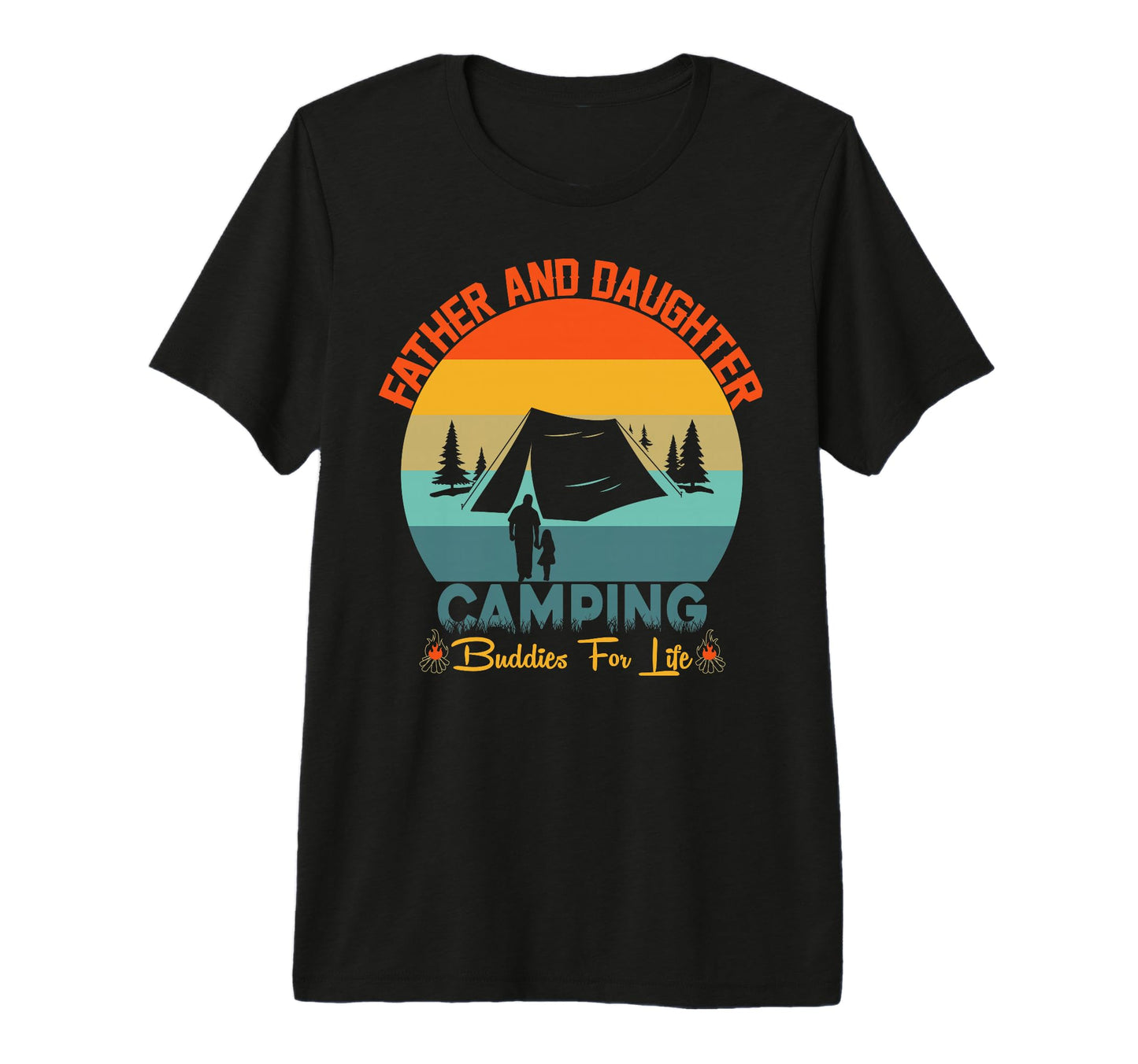 Father Daughter Camping Buddies Fo T-Shirt - Trendy Graphic for Adults - T-Shirt, Sweatshirt, Hoodie