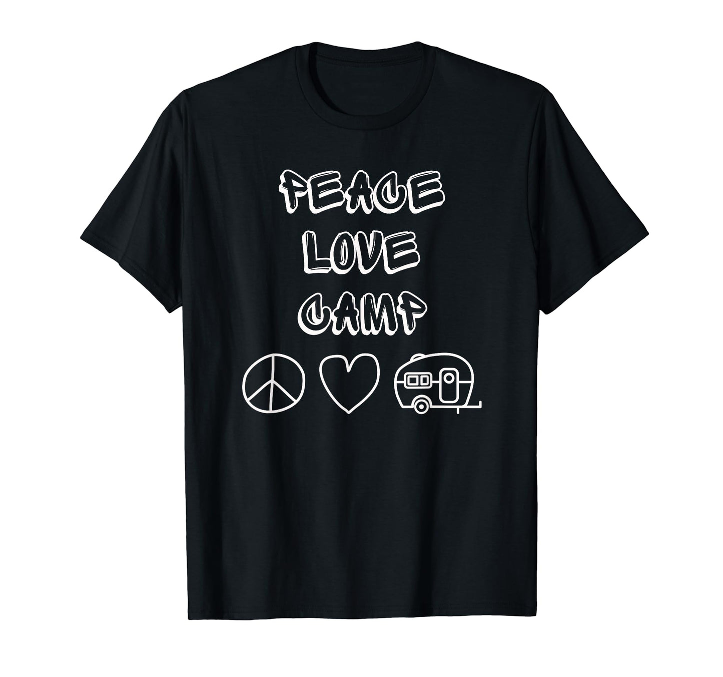 Peace Love Camp Rv Camper Dad Gift Mom T-Shirt - Minimalist Print Unisex - T-Shirt, Sweatshirt, Hoodie