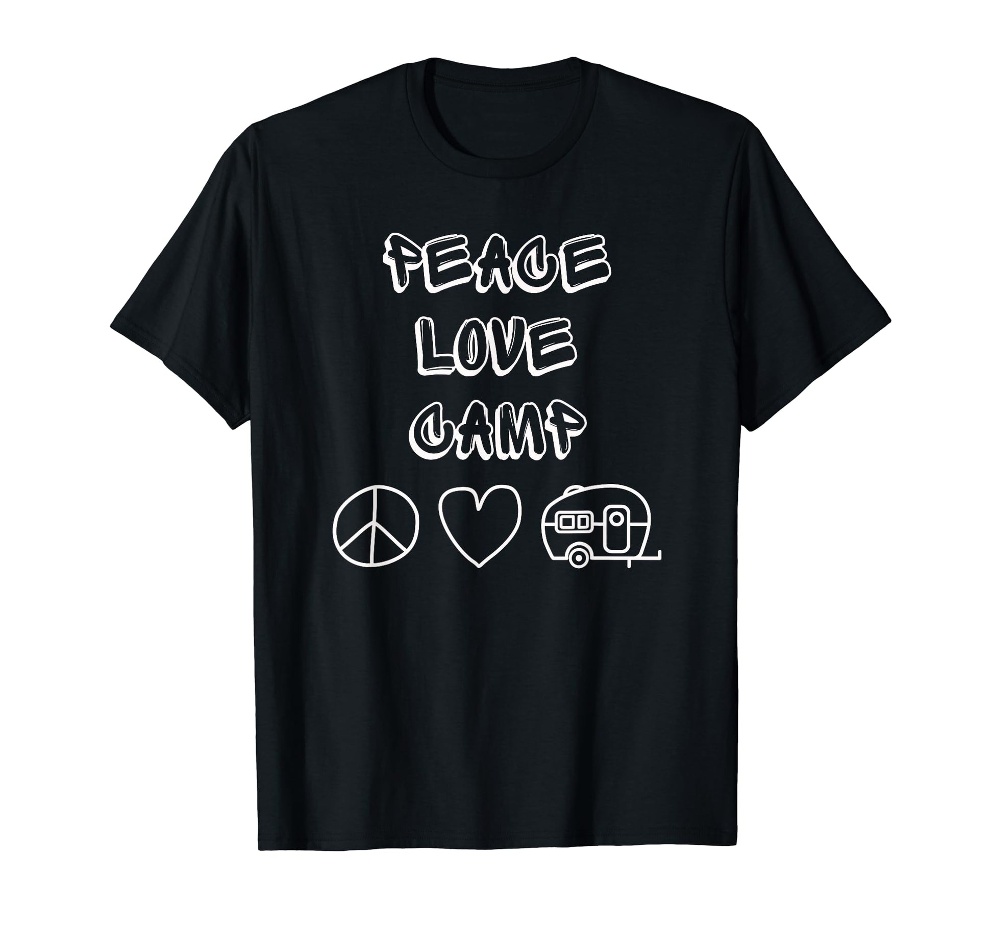 Peace Love Camp Rv Camper Dad Gift Mom T-Shirt - Minimalist Print Unisex - T-Shirt, Sweatshirt, Hoodie
