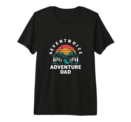 Adventure Dad Hiking Father Tri Blend T-Shirt - Custom Art Print Men Women - T-Shirt, Sweatshirt, Hoodie