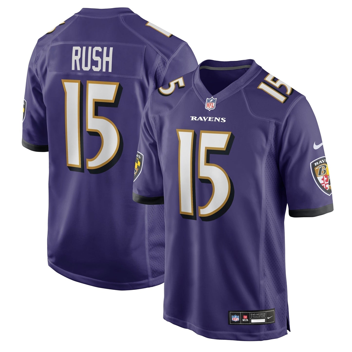 Baltimore Ravens Cooper Rush Purple Team Game Jersey football jersey product view 1