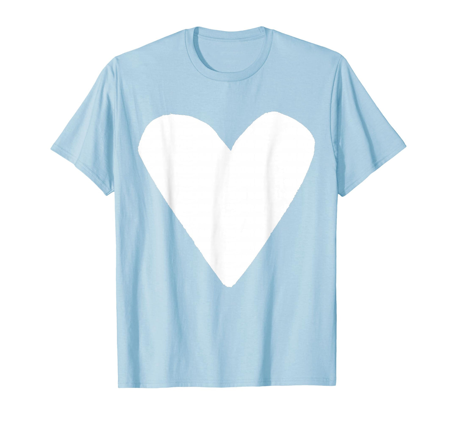 White Heart Light Blue T-Shirt - Novelty Apparel for Adults - T-Shirt, Sweatshirt, Hoodie