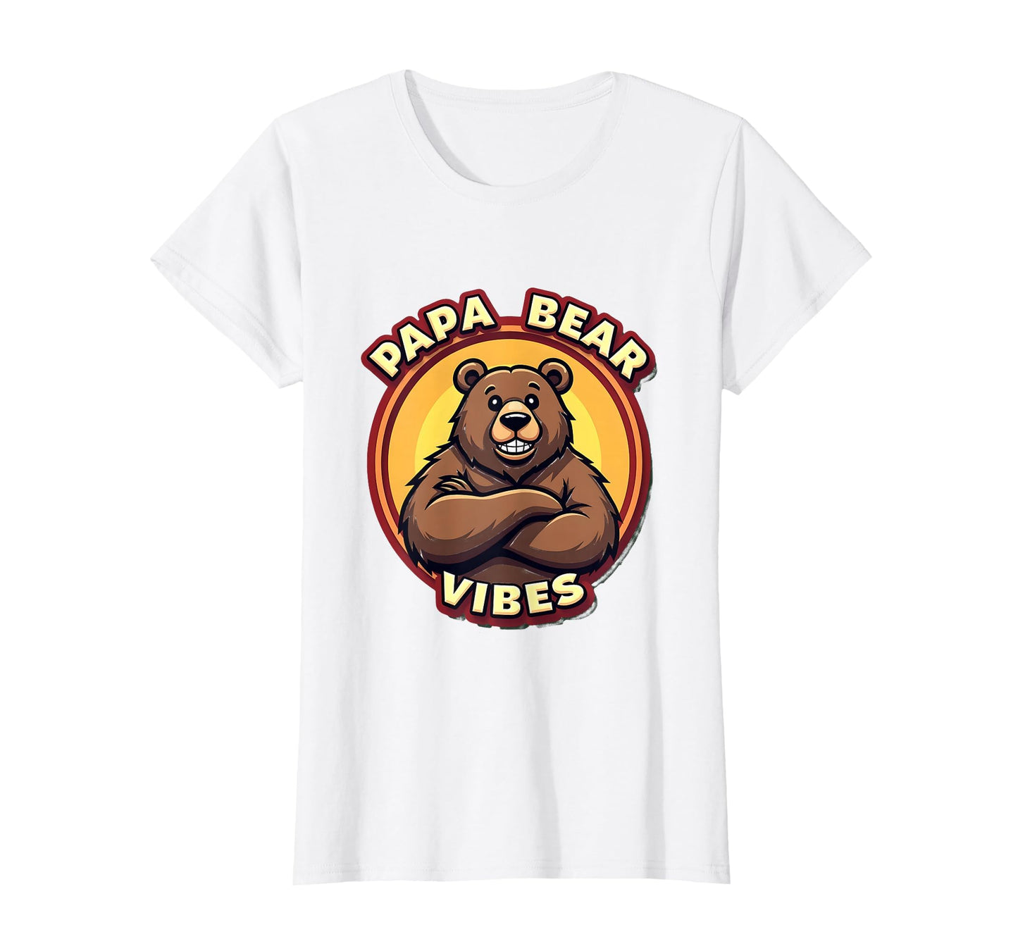 Papa Bear Vibes Proud Dad Bear T-Shirt - Fun Novelty Design for Adults - T-Shirt, Sweatshirt, Hoodie