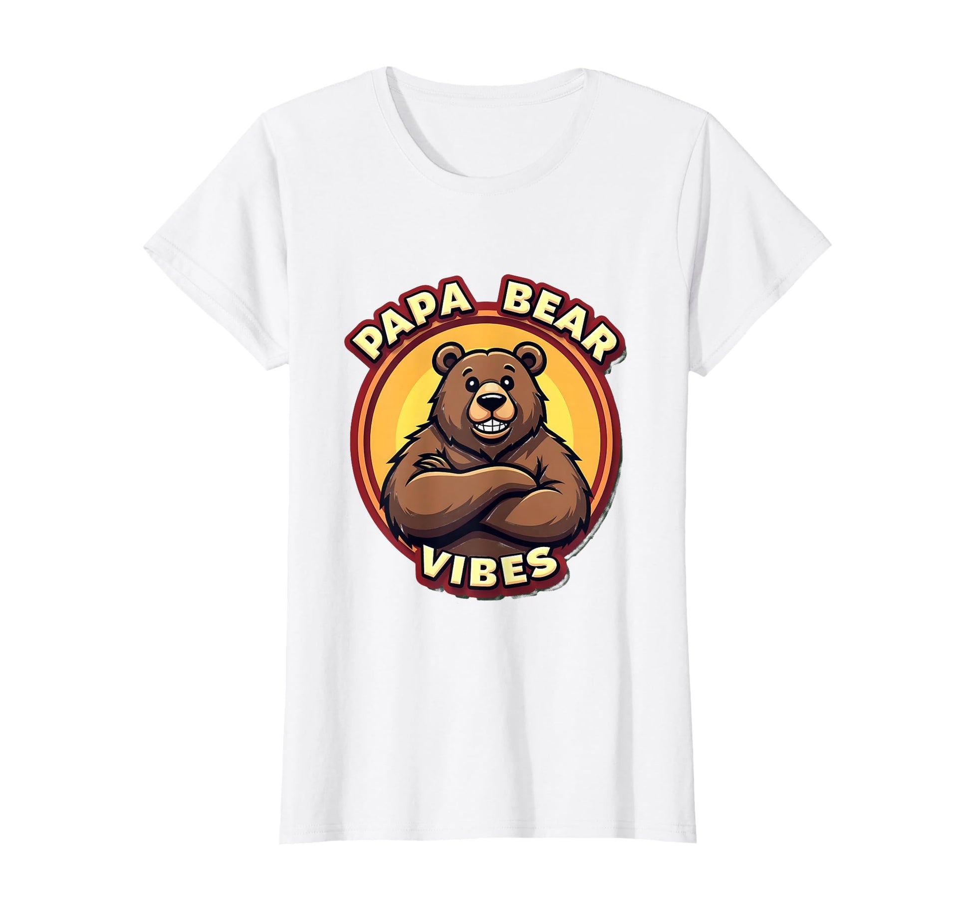 Papa Bear Vibes Proud Dad Bear T-Shirt - Fun Novelty Design for Adults - T-Shirt, Sweatshirt, Hoodie