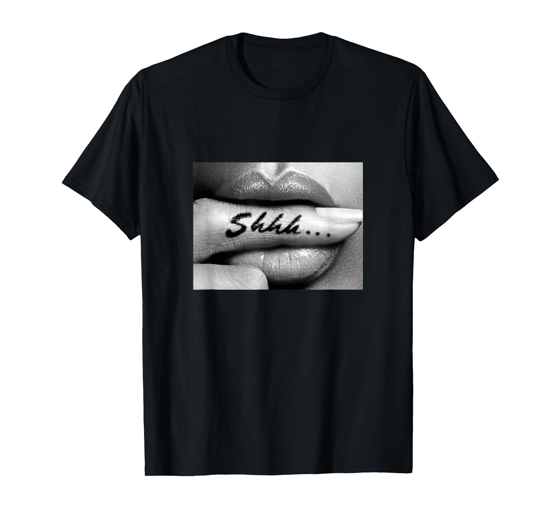 Shhh Finger Lips Sexy Finger Mouth Hoodie - Trendy Graphic Unisex - T-Shirt, Sweatshirt, Hoodie
