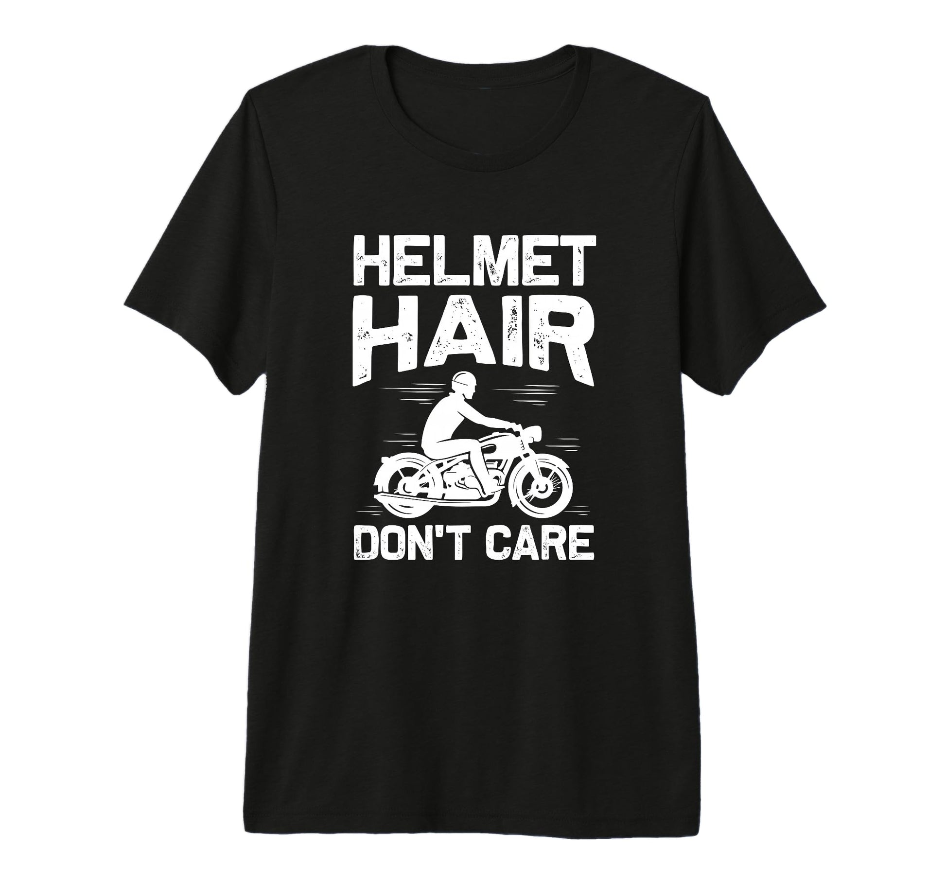 Helmet Hair Dont Care Motorcycle T-Shirt - Aesthetic Graphic for Adults - T-Shirt, Sweatshirt, Hoodie