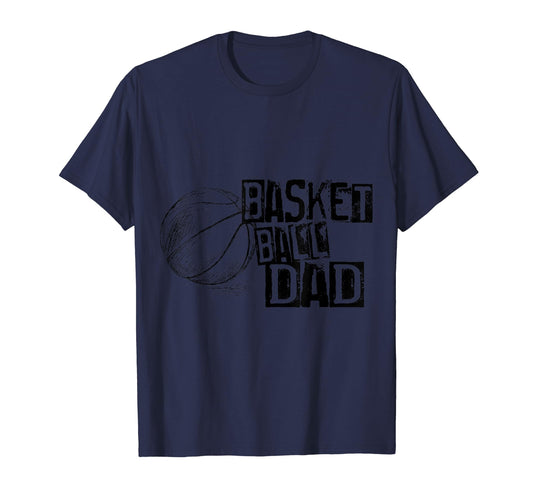 Basketball Ball Dad Distressed Ball T-Shirt - Custom Art Print for Adults - T-Shirt, Sweatshirt, Hoodie