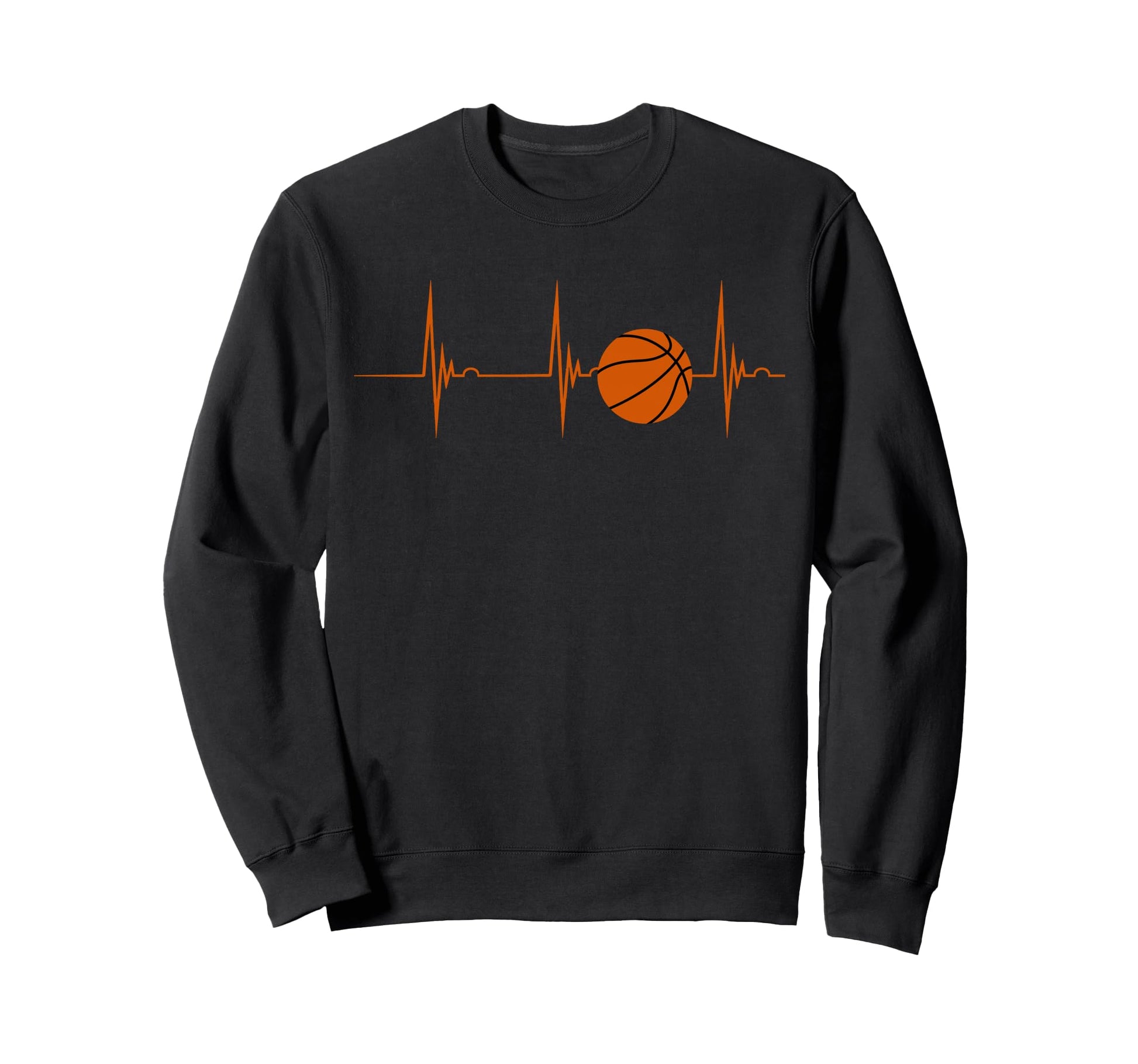 Basketball Ball Sport Heartbeat Sweatshirt - Minimalist Print Men Women - T-Shirt, Sweatshirt, Hoodie