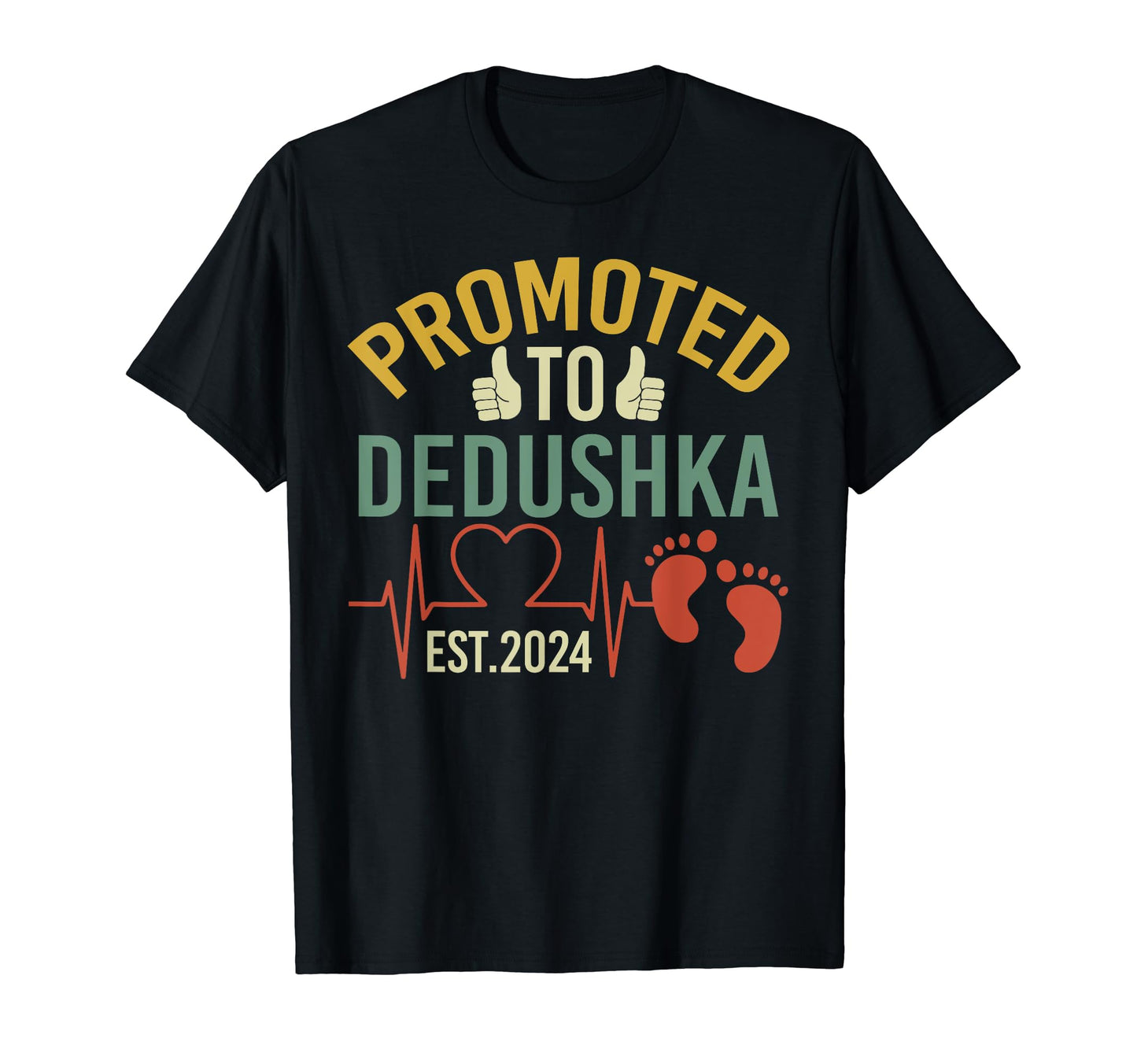 Promoted To Dedushka Est 2024 First T-Shirt - Custom Art Print for Adults - T-Shirt, Sweatshirt, Hoodie