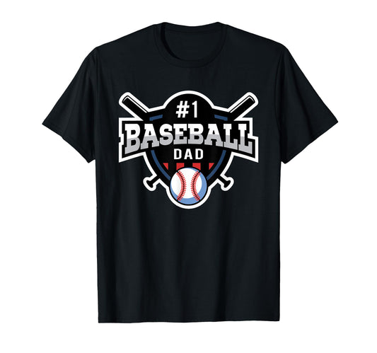 Best Baseball Dad Number 1 Baseball Dad T-Shirt - Trendy Graphic for Adults - T-Shirt, Sweatshirt, Hoodie