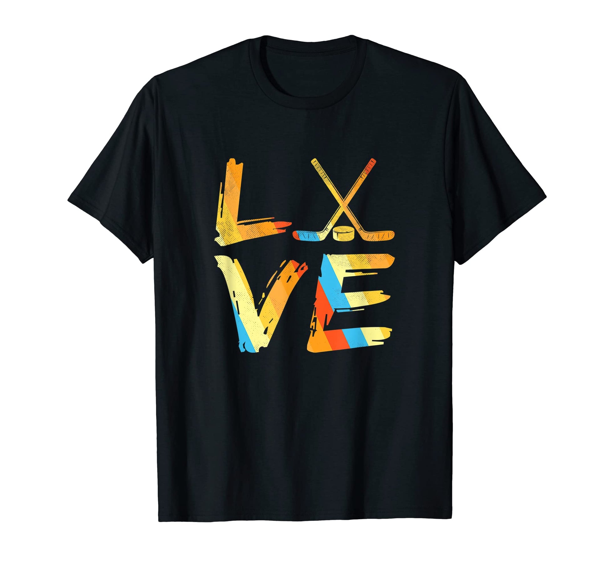 Love Ice Hockey Player Sports Game T-Shirt - Custom Art Print Men Women - T-Shirt, Sweatshirt, Hoodie