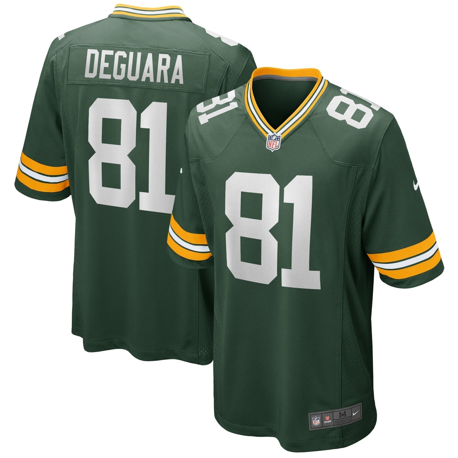 Josiah Deguara Green Bay Packers Game Jersey - Green football jersey product view 1